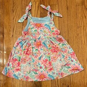 Posh Peanut Floral Dress with Pink and Blue Accents-2T